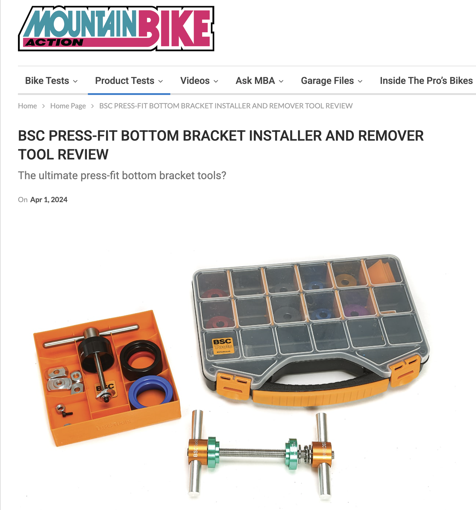 Mountain Bike Action Review - Pressfit BB Remover and Installer