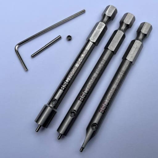 Set of 3 Adjustable Spoke Nipple Driver for Drills/Screwdrivers (Short)